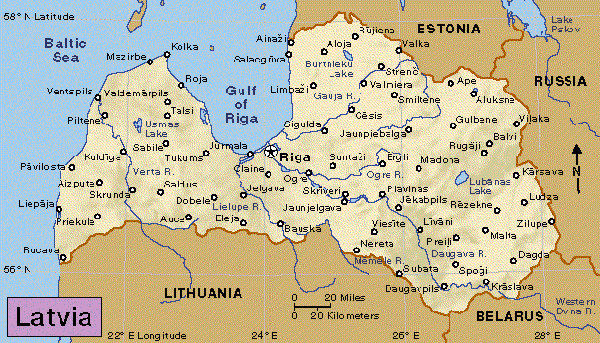 Map of Latvia